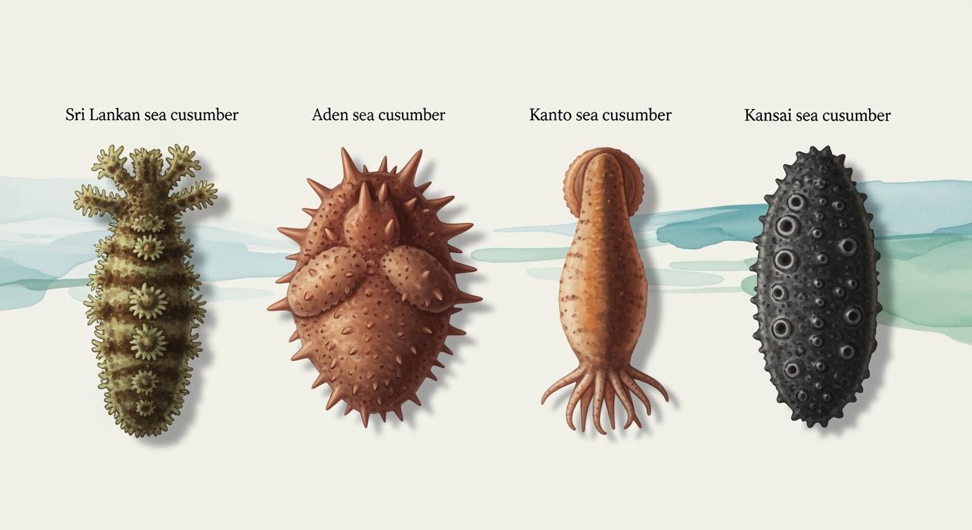 斯里蘭卡禿參 阿丁禿參 關東遼參 關西遼參：海參世界嘅品種導覽