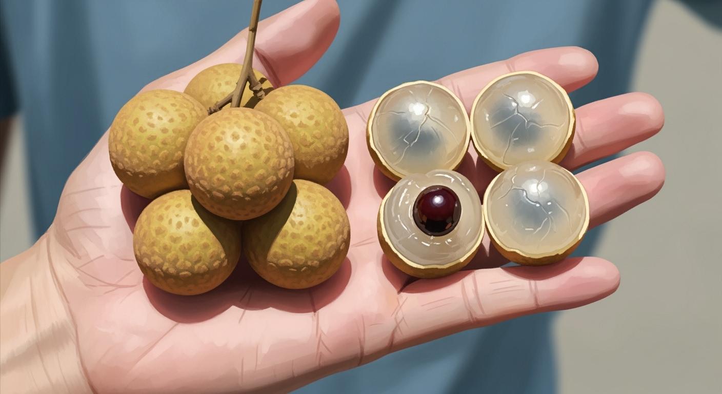 有殼龍眼肉與去殼龍眼肉的比較