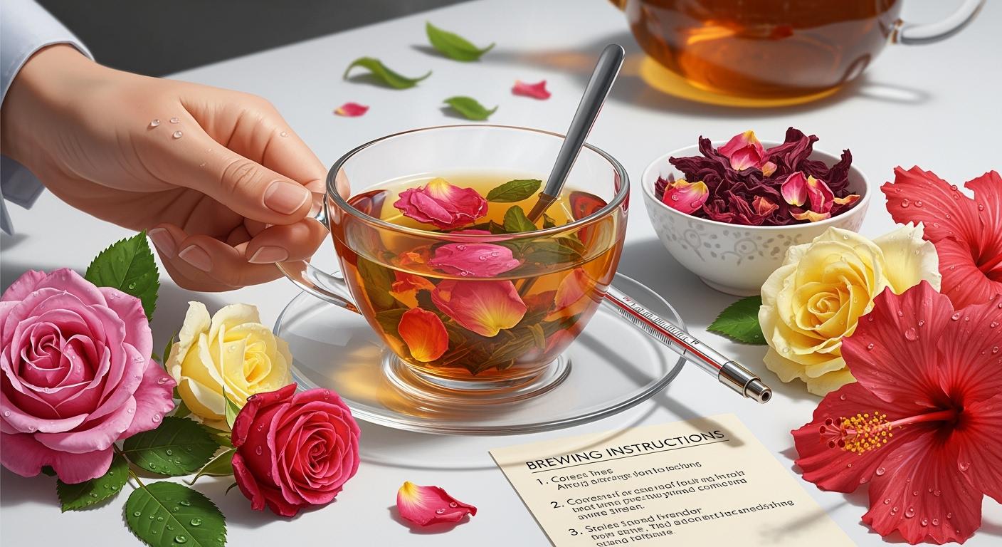 養顏活血花茶怎麼選？玫瑰花配洛神花的比例、沖泡溫度與禁忌完整指南