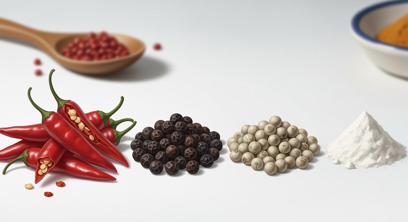 指天椒 黑椒粒 白胡椒粒 白胡椒粉：香辣層次嘅搭配方法