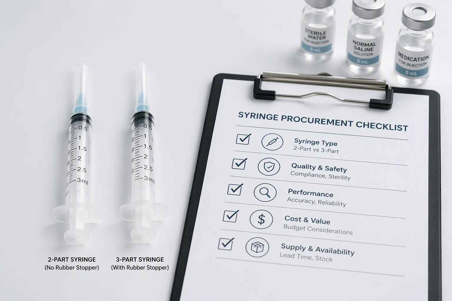 Difference Between 2-Part and 3-Part Syringes: How to Choose