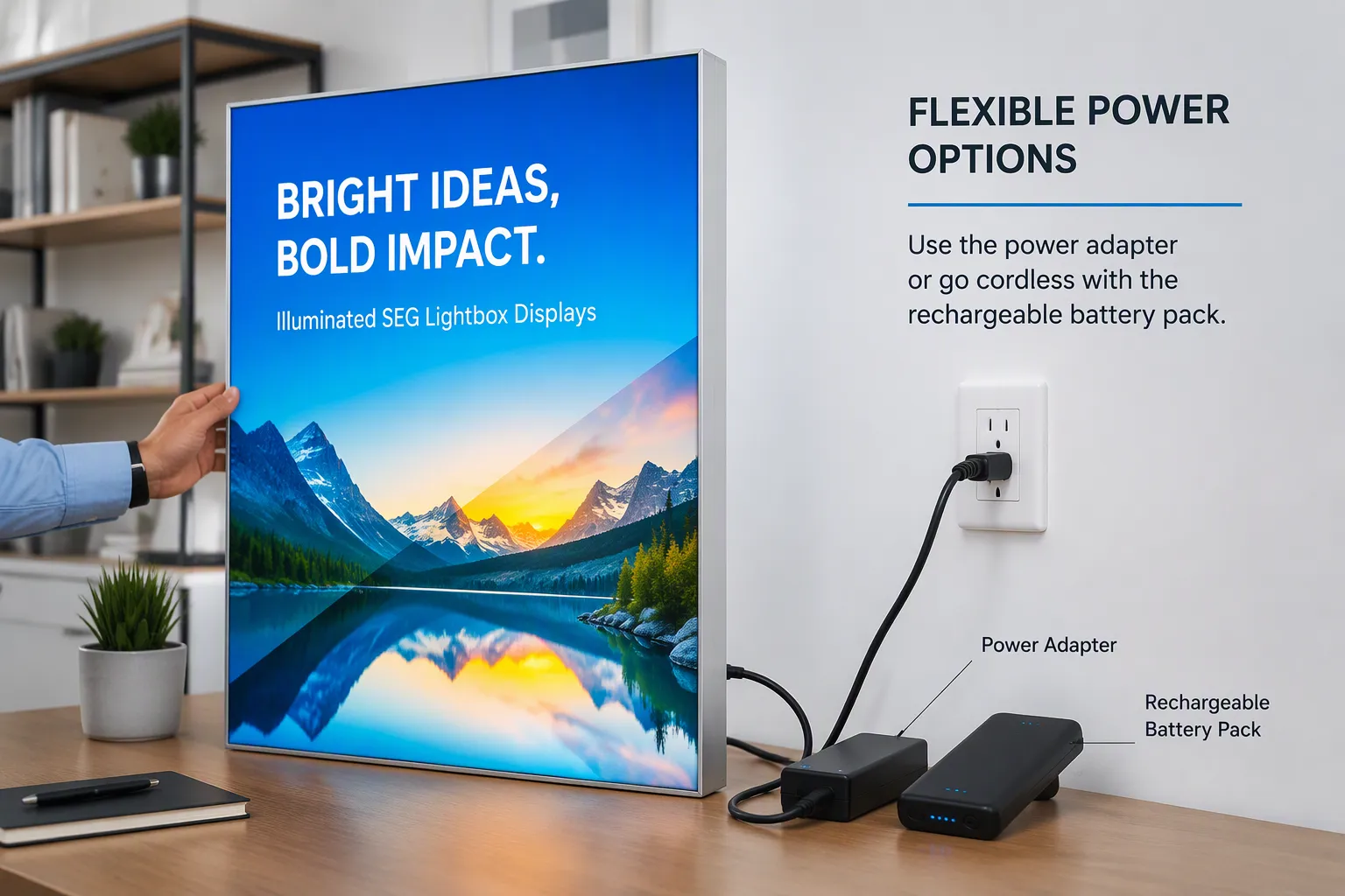 How Are SEG Lightboxes Powered: Plug-In Power, Adapters and Battery Options