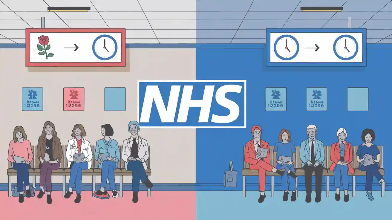 What are the differences in NHS waiting times under Labour and Conservative governments