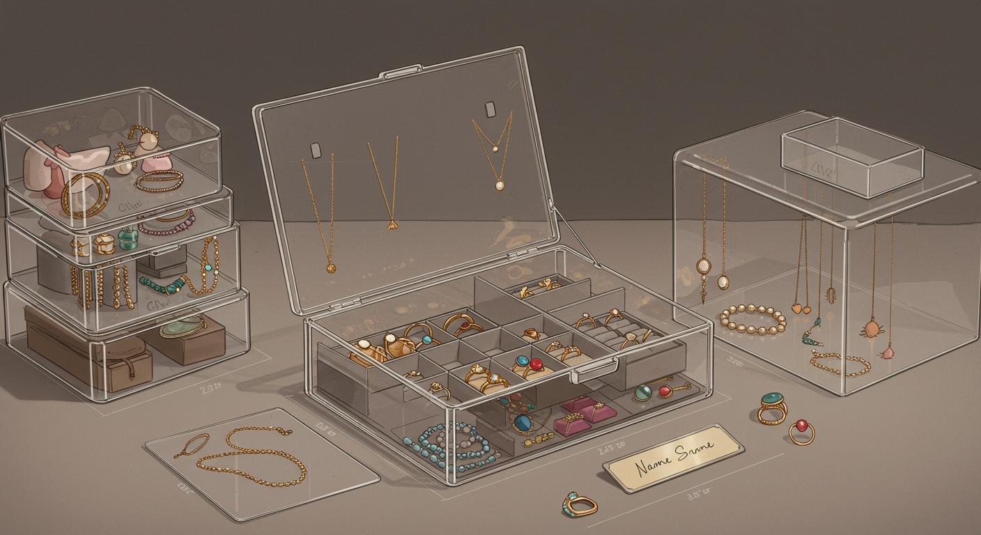 Jewellery box acrylic- Clear Display, Sizes, and Custom Options