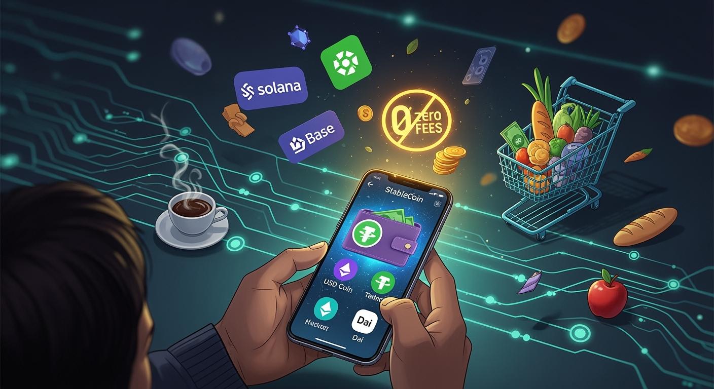 Stablecoin payments: zero-fee daily spend on Solana/Base