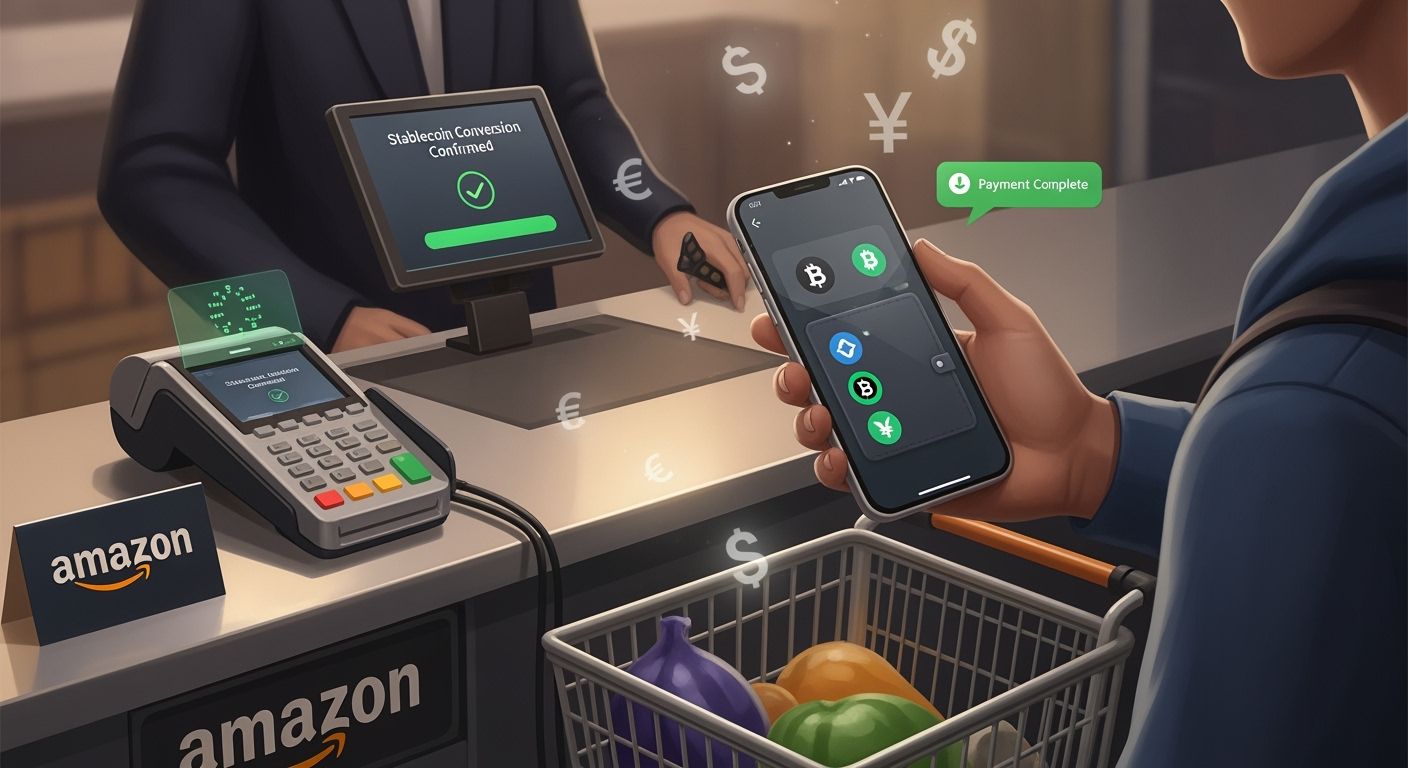 Stablecoin conversion at Amazon checkout: how it works