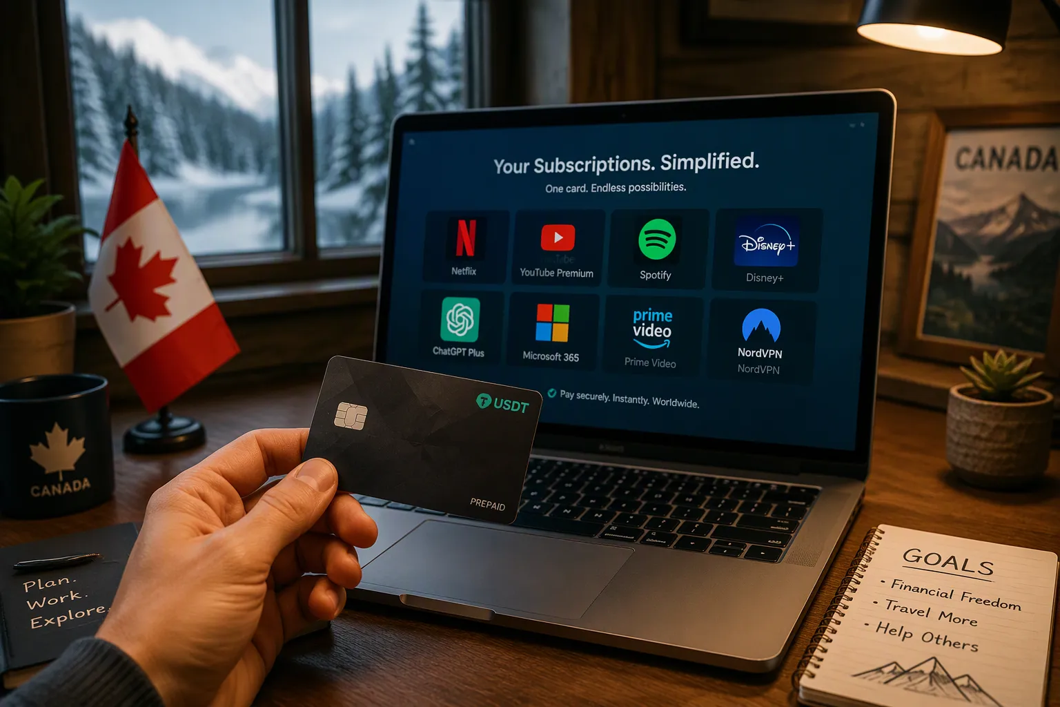 How to Pay USD Subscriptions From Canada Like Netflix and ChatGPT With a USDT Card