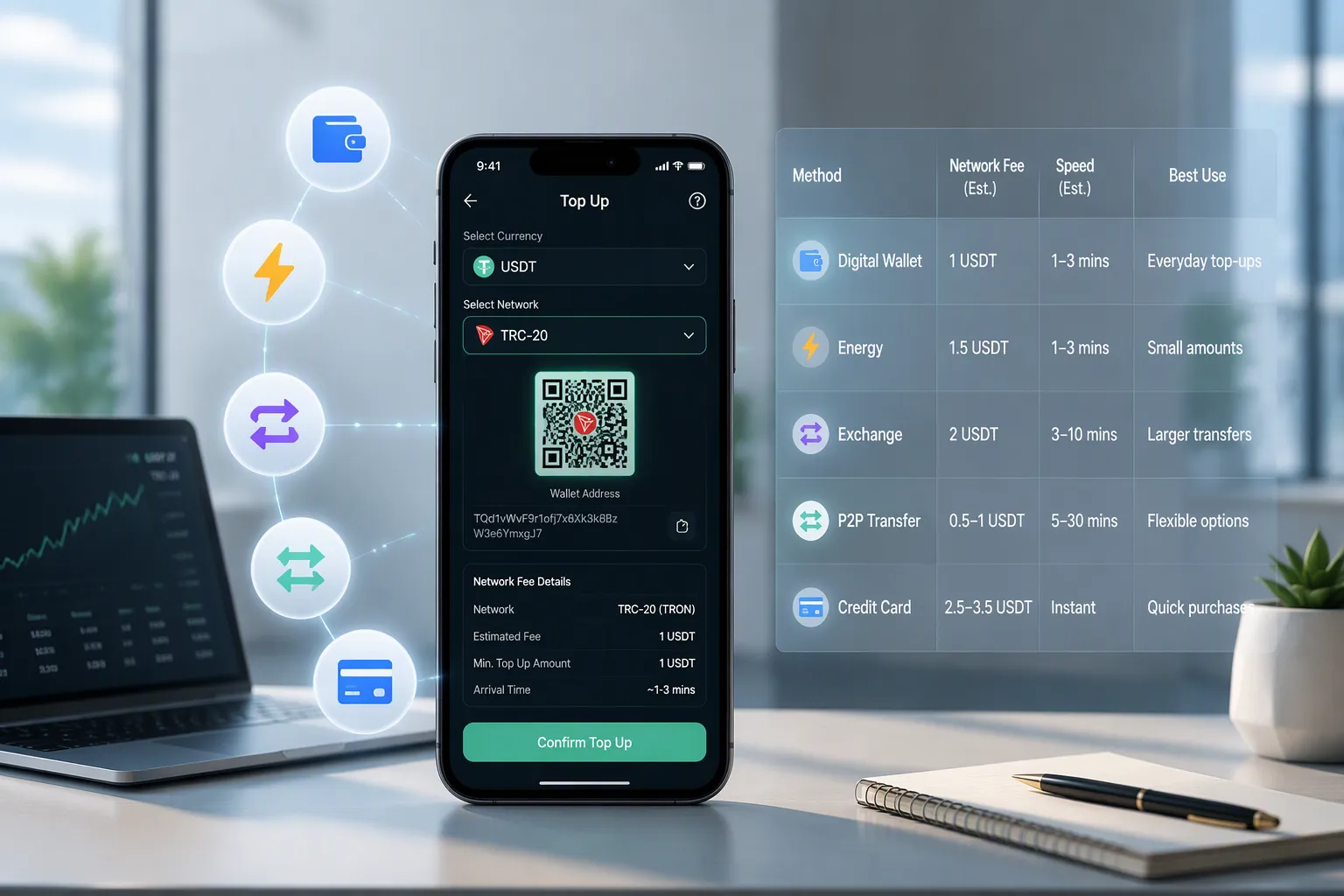 Cheapest TRC-20 USDT Top-Up Methods Compared