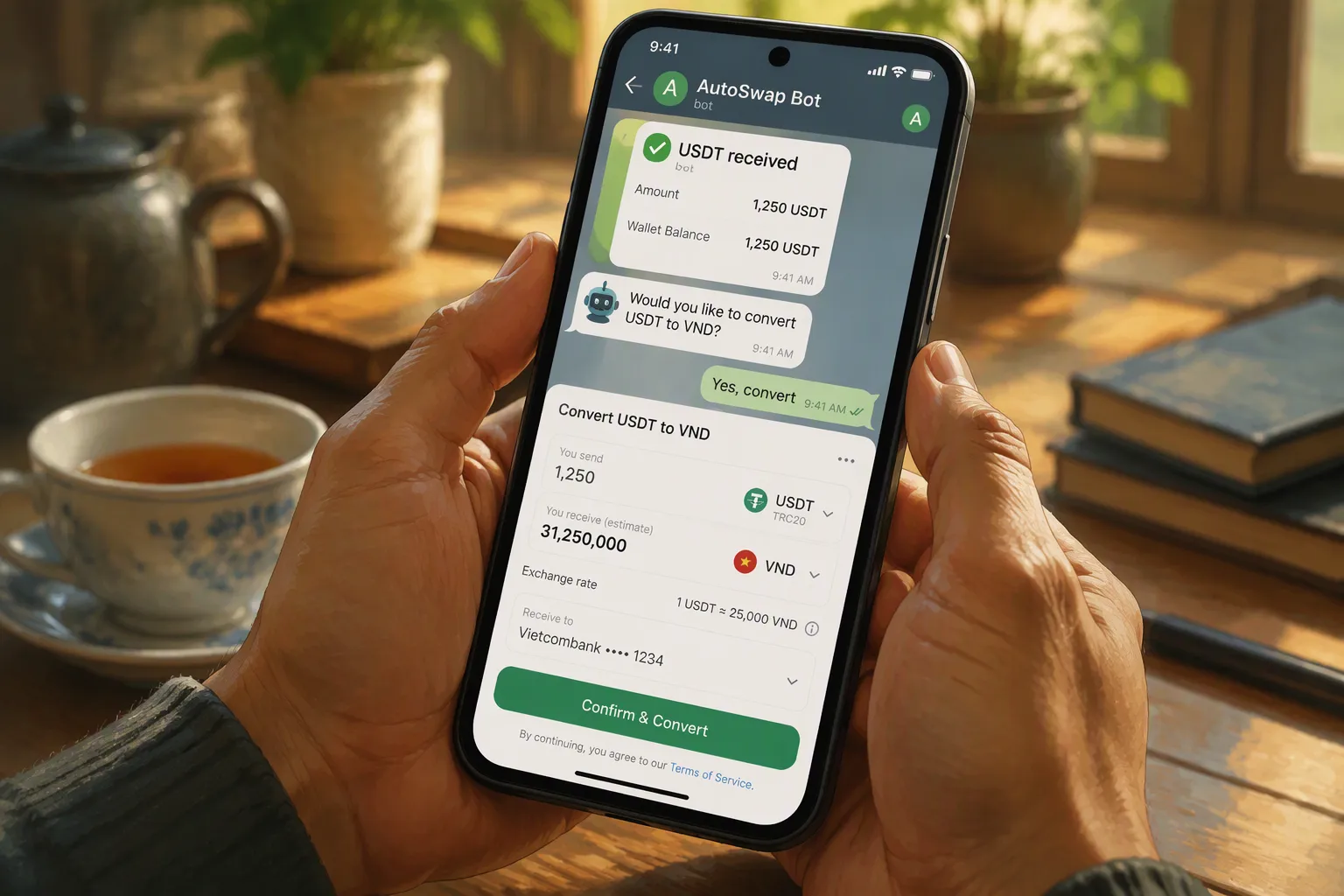 Receiving USDT and Converting to VND