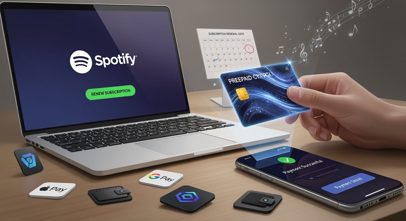 Do prepaid or virtual crypto cards support Spotify renewals?