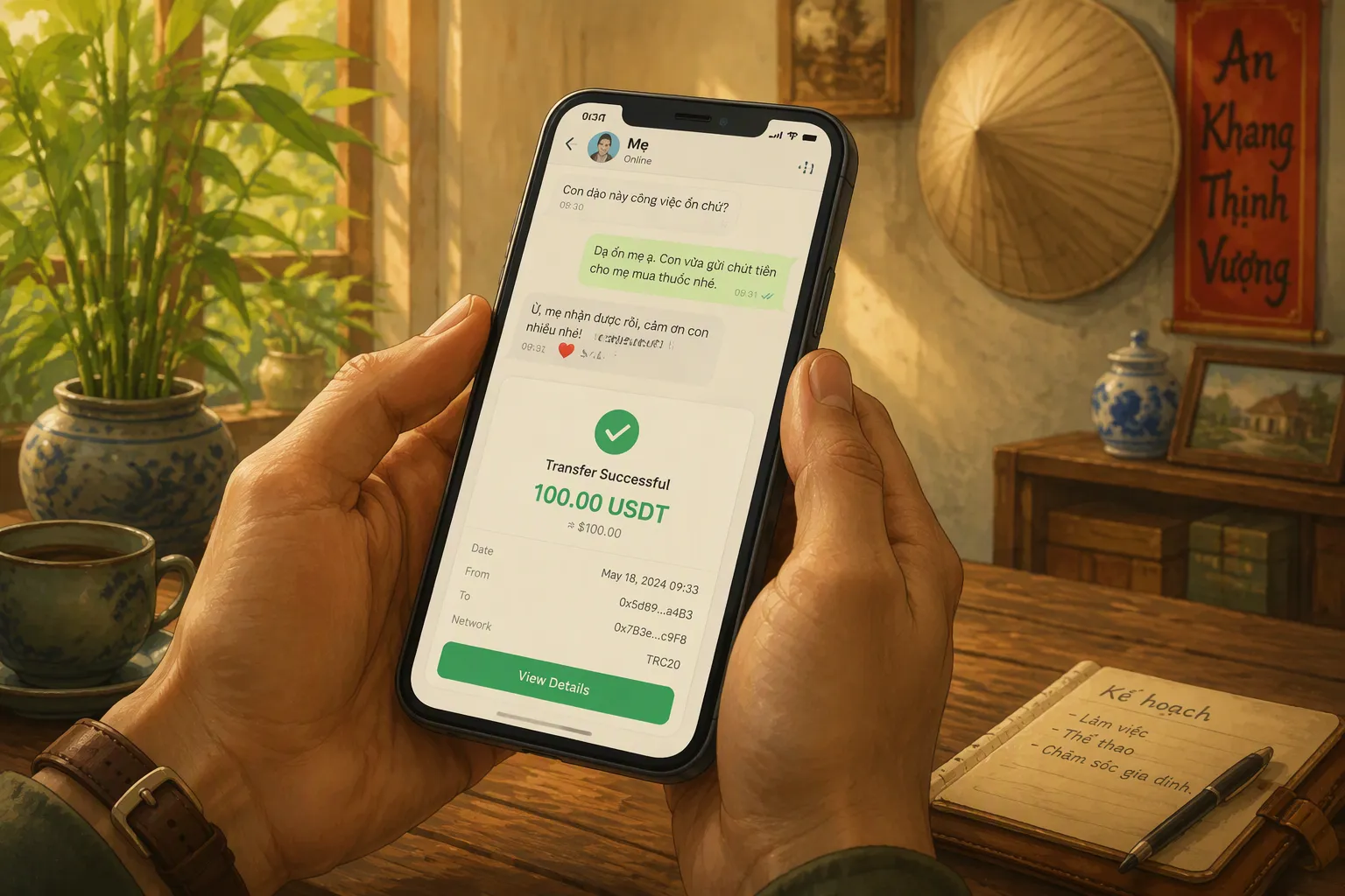 How to Send USDT to Family in Vietnam via Chat Money Transfers
