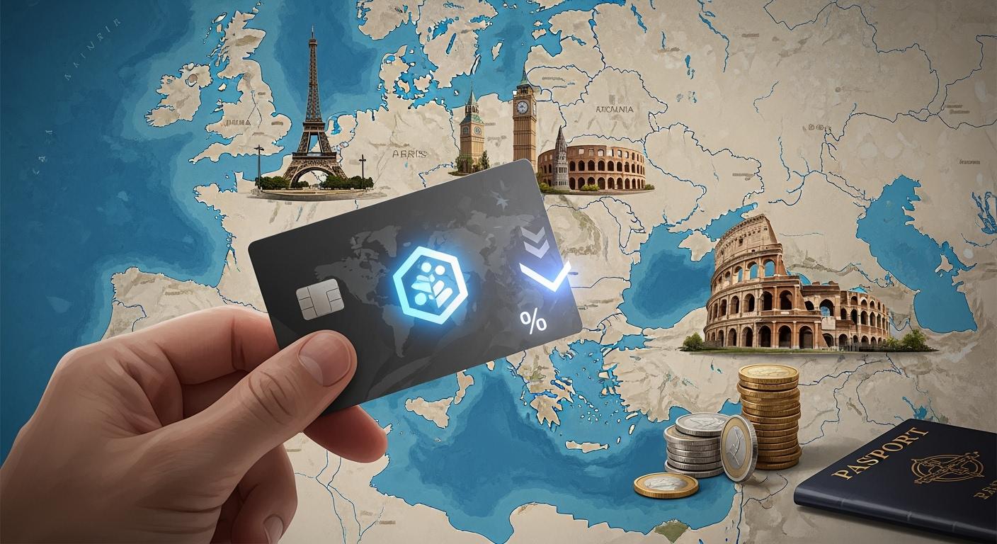 Lowest FX fees crypto card for European travel