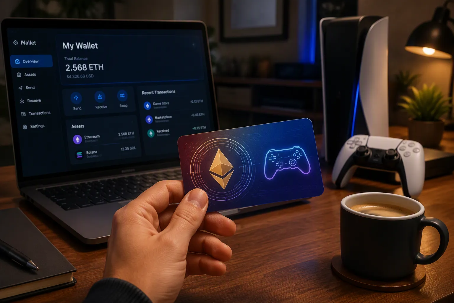 Virtual card for crypto to online gaming