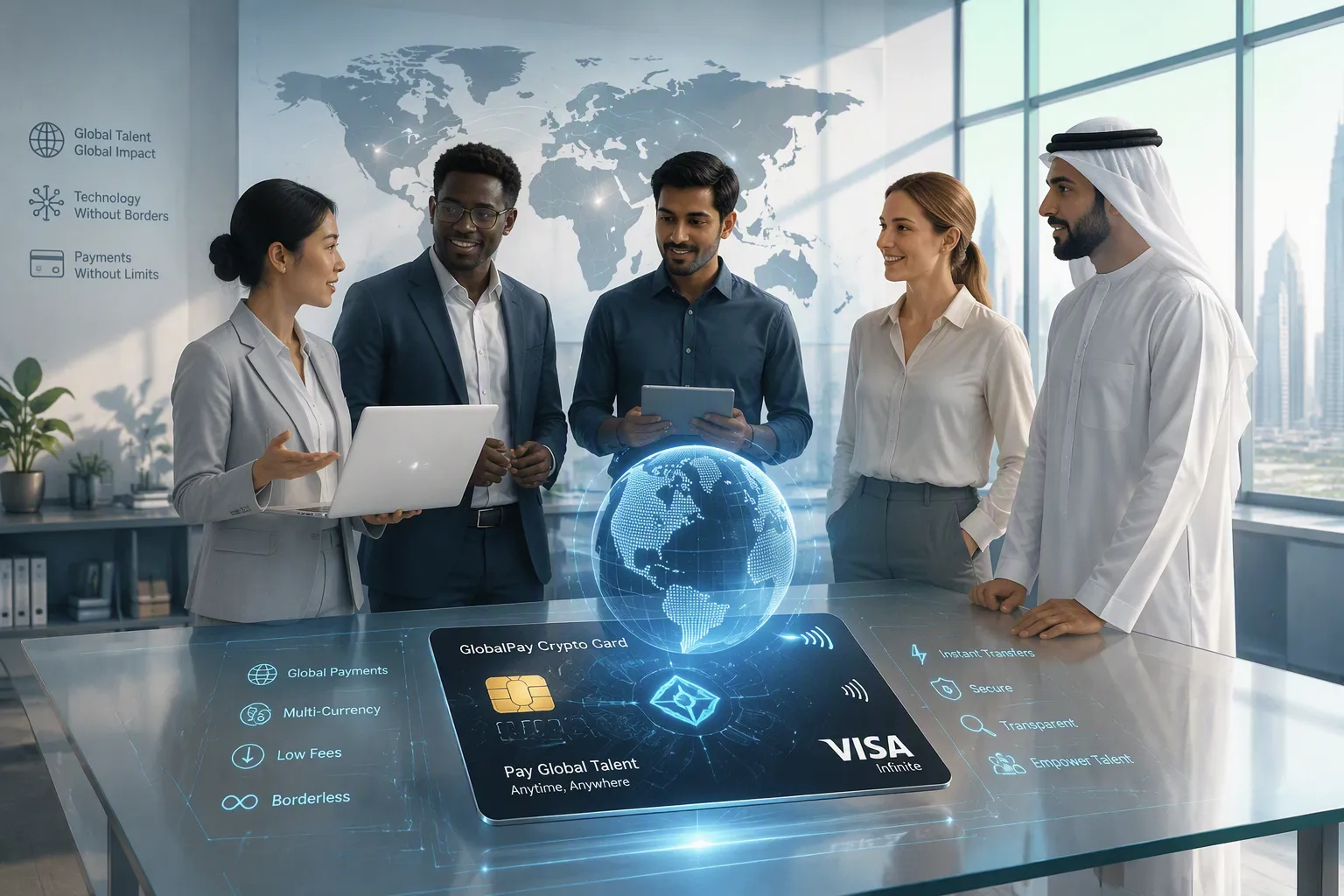 Crypto card for global talent payments