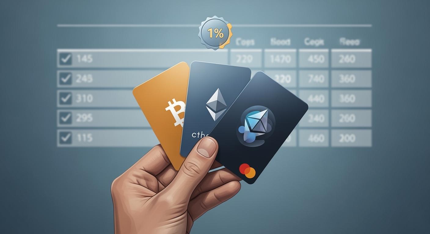 Comparing the Best Crypto Cards with a 1 Percent Fee