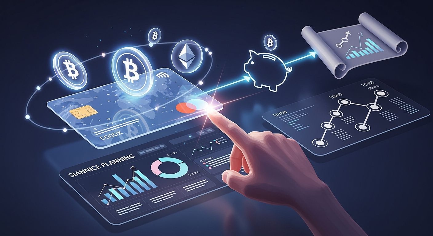Virtual card for crypto to financial planning