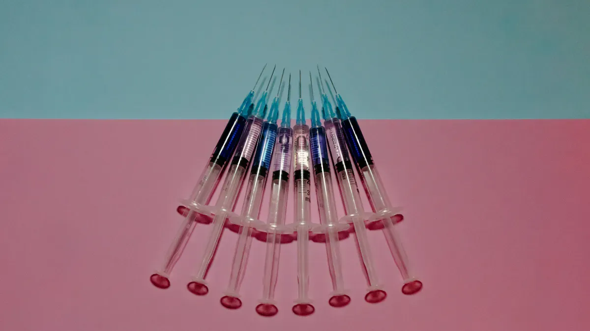What industries use multi-tube dispensing needles most often