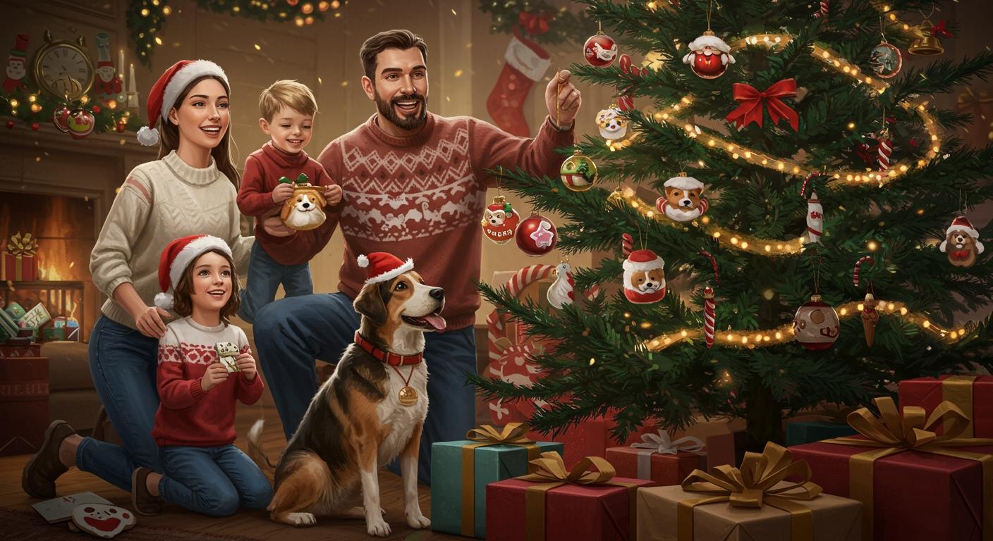 Family ornament with dog ideas for magical Christmas