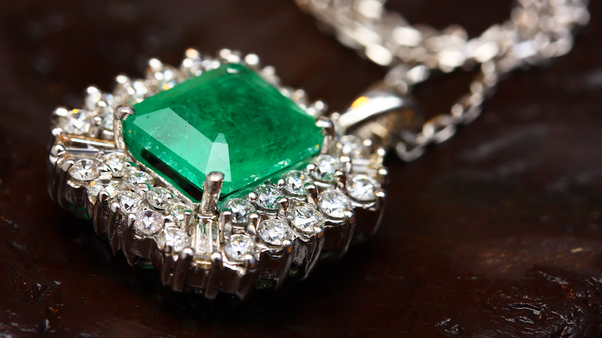 Classic Solitaire Emerald Moissanite Necklace