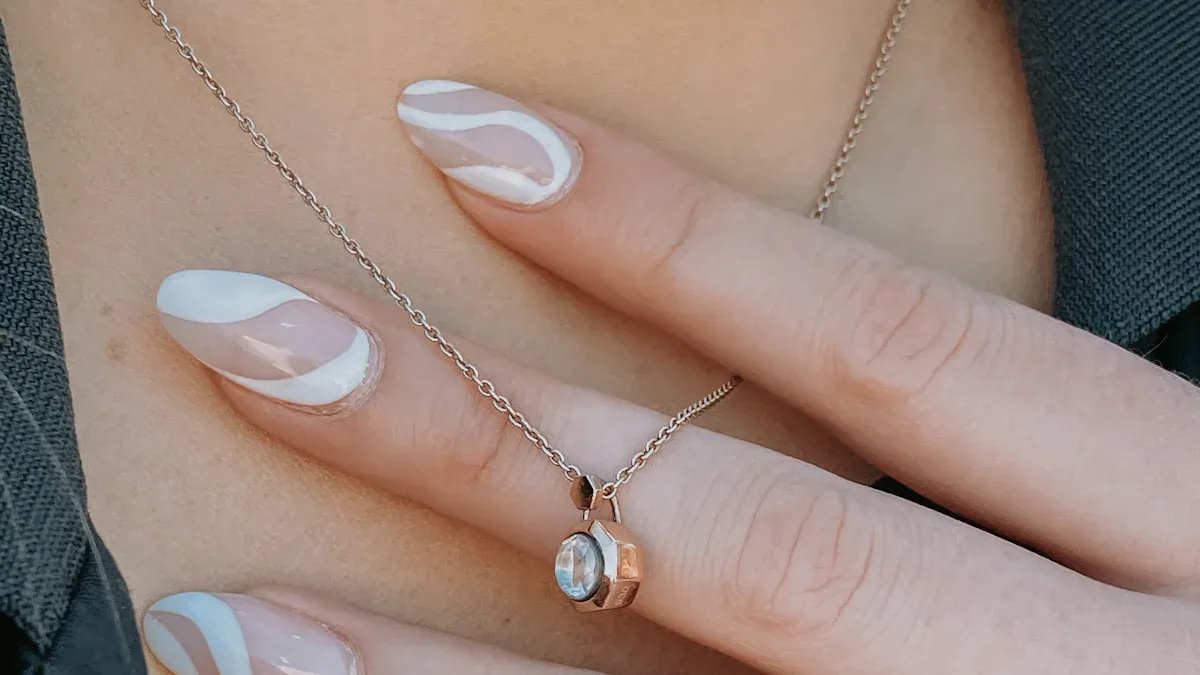 The most popular white nail art style of this season