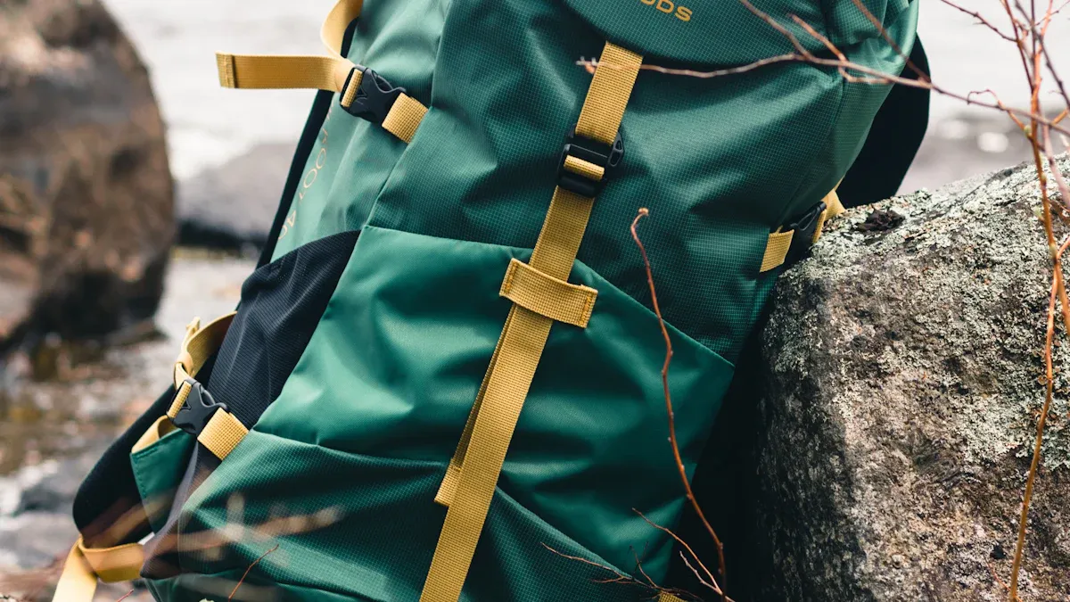 Breathable material in mountaineering backpack