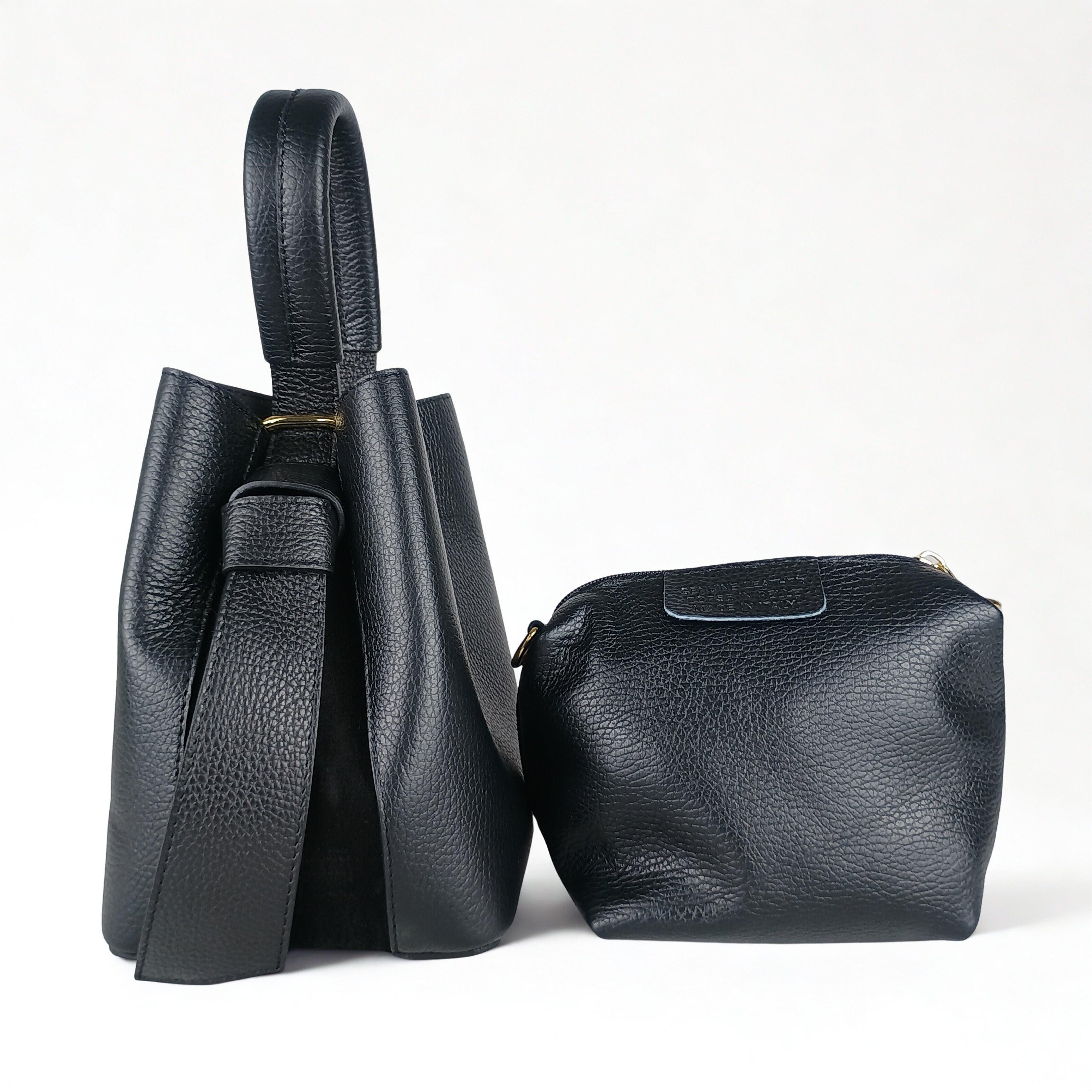 Genuine Leather Bucket Bag Features