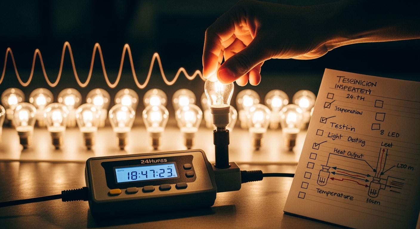 Lighting Burn-in Inspection: 24-Hour Aging Test for Lumen and Heat Defect Detection