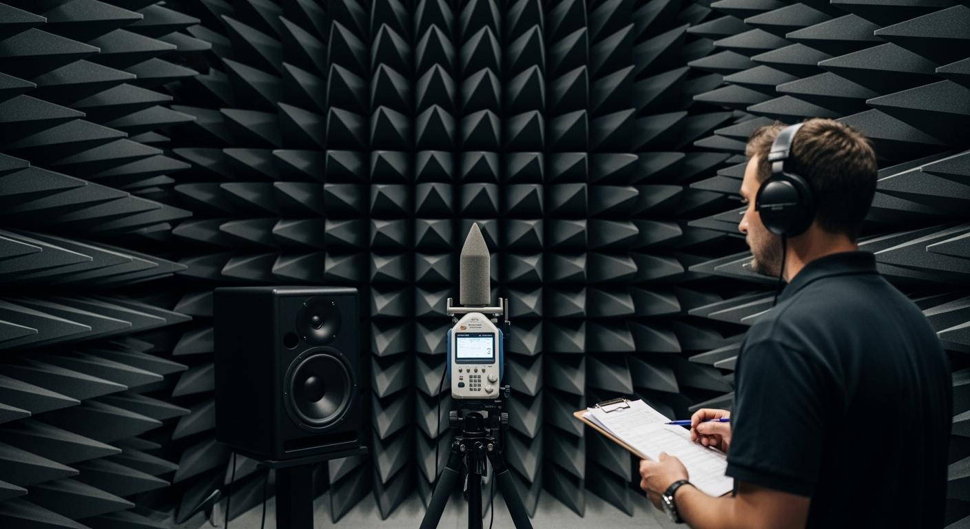 Decibel measurement standards and anechoic chamber testing
