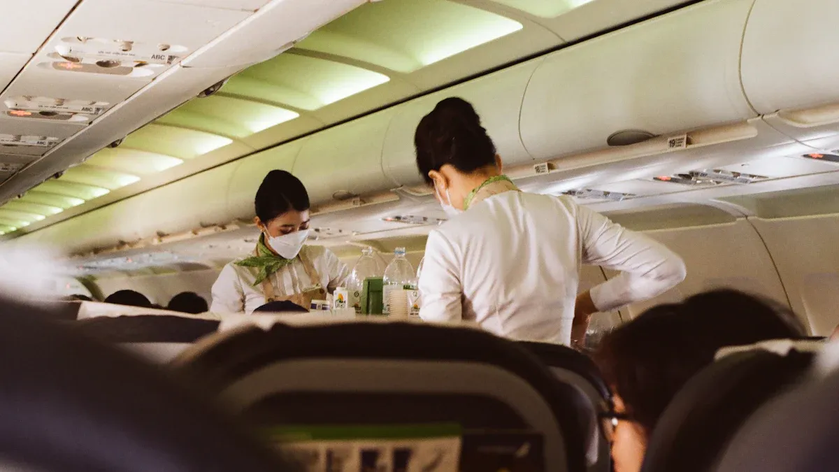 The benefit of compression socks on a long flight