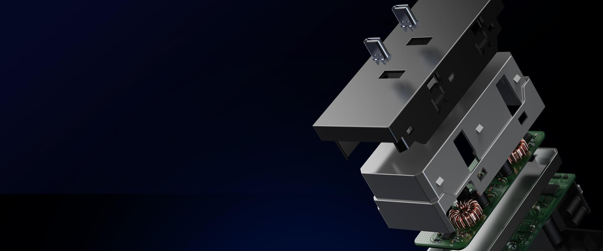 Integrated Combination USB Module for European Office Desks - B2B Workspace Solution