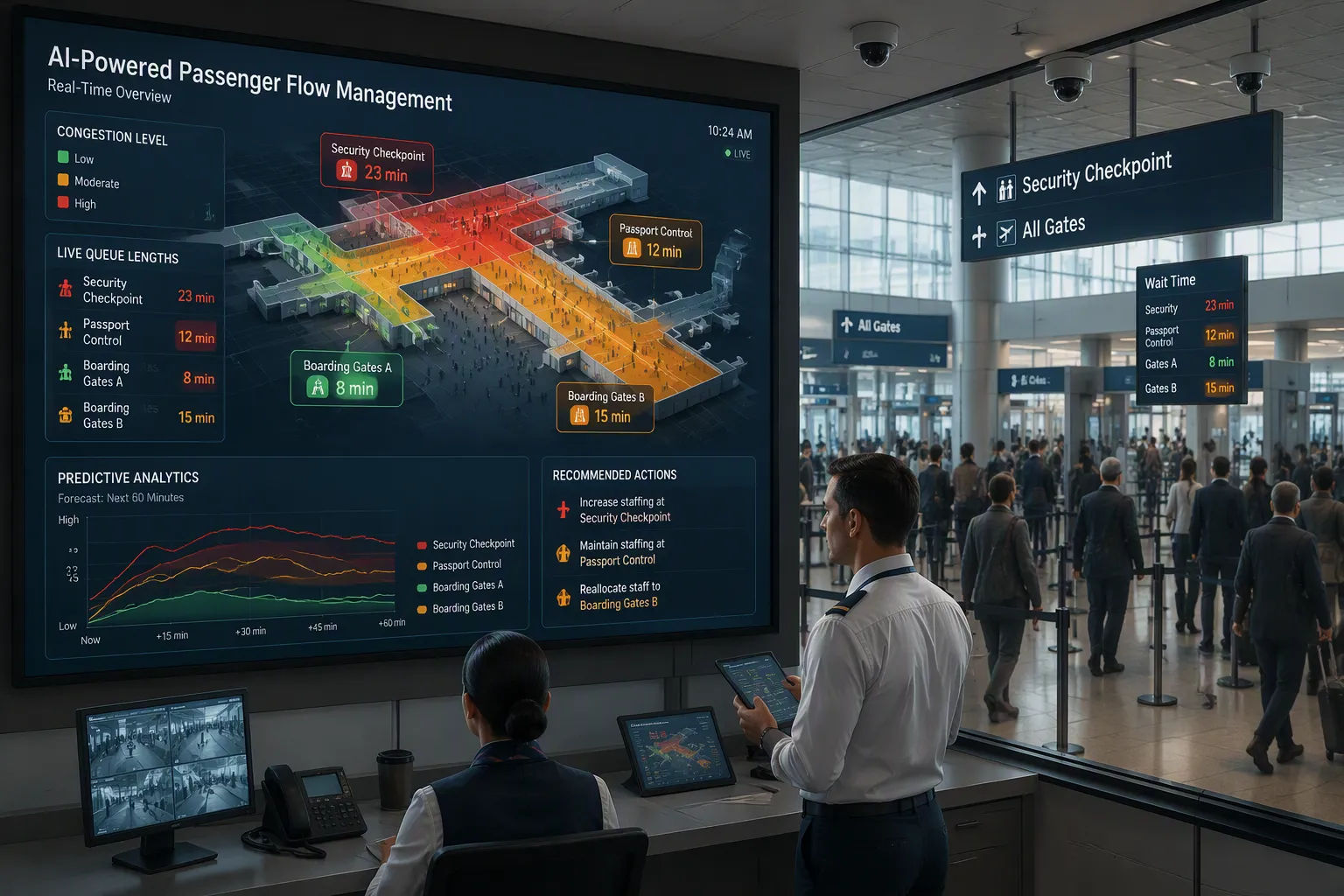 AI for Handling Peak Passenger Flow