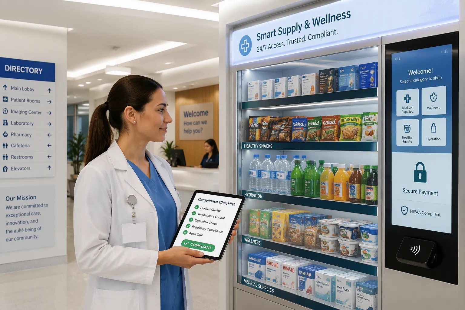 Regulatory and compliance considerations for autonomous retail in hospitals and healthcare facilities