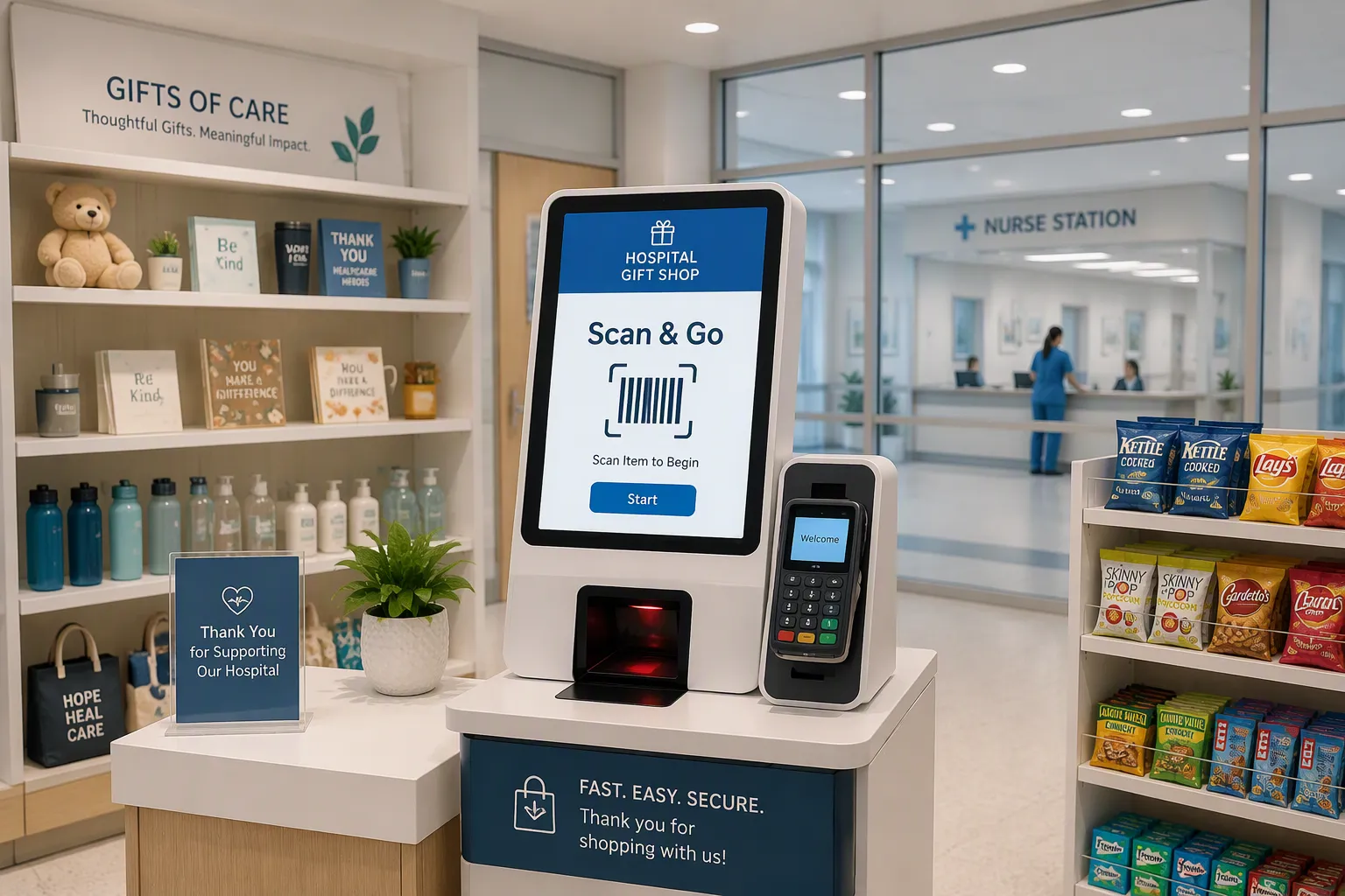 Upgrade existing store in Hospitals & healthcare facilities into cashierless format