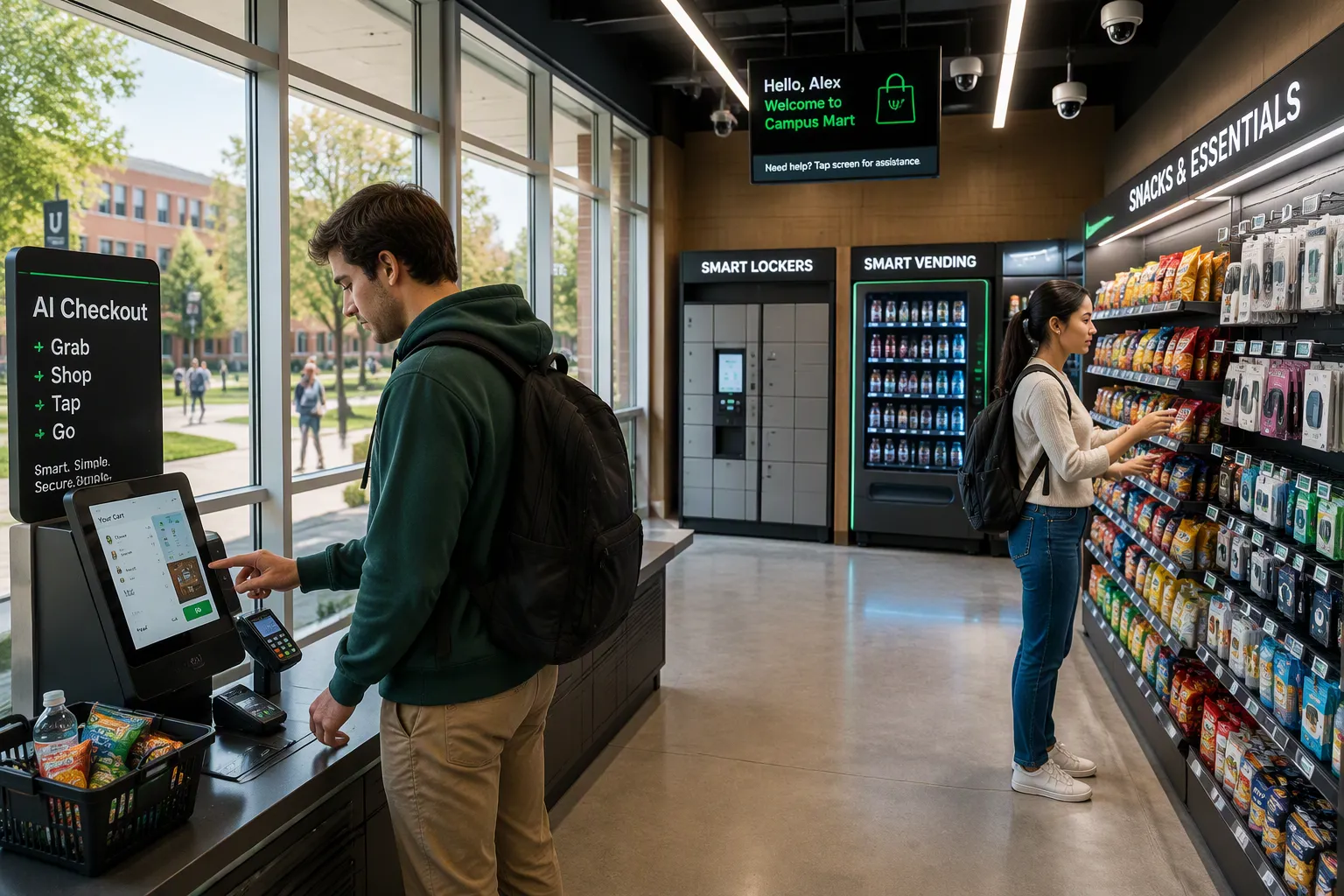 AI Convenience Store Operations and Campus Planning