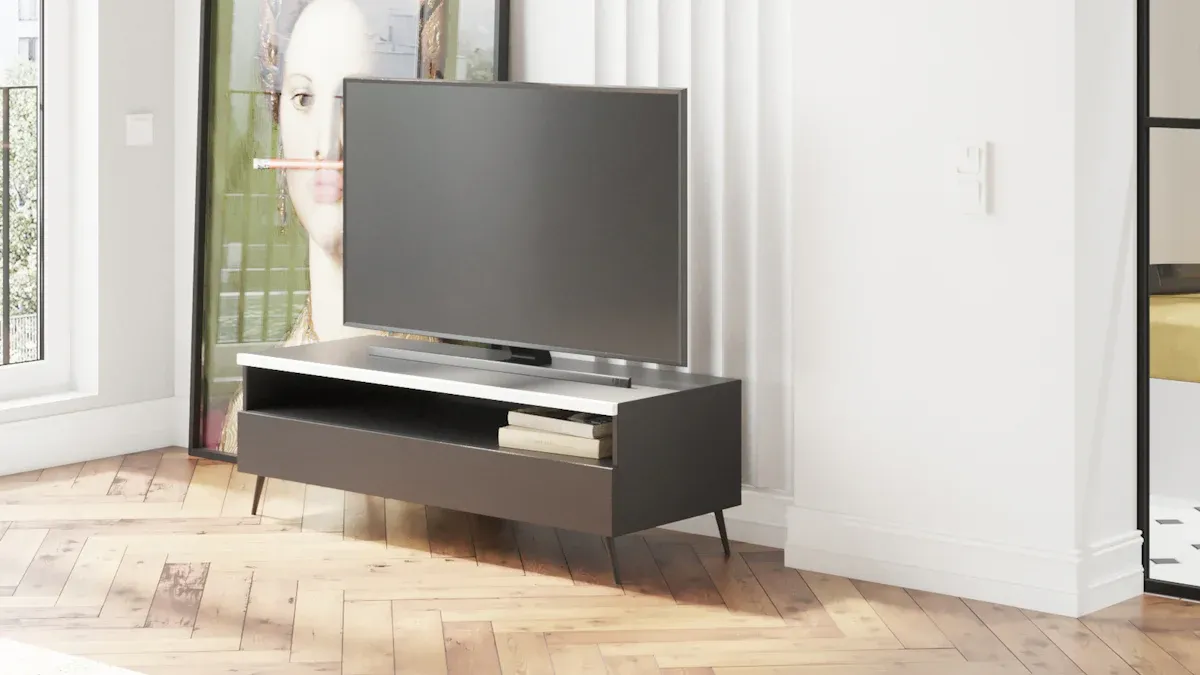 Rolling TV Stand Glass Shelves VS Metal Shelves Which Looks Better