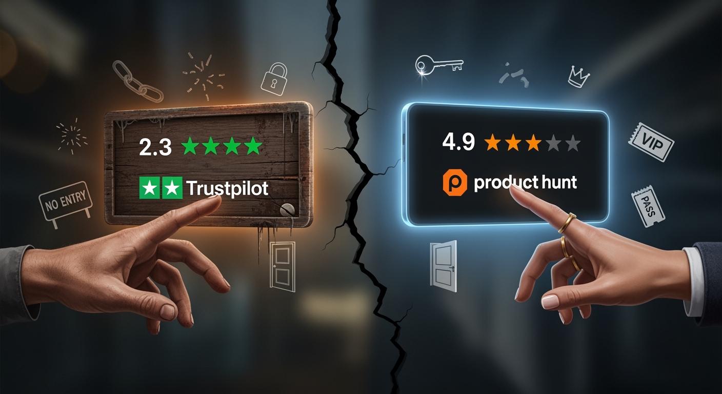 Trustpilot 2.3 stars vs Product Hunt 4.9 stars: Why ACE Studio'
                style=