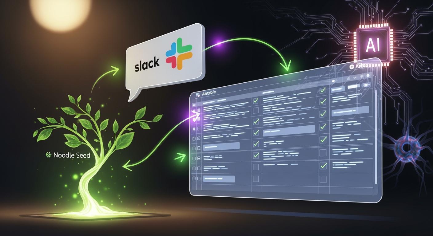 Combinación práctica de Noodle Seed, Airtable y Slack en la automatización de AI