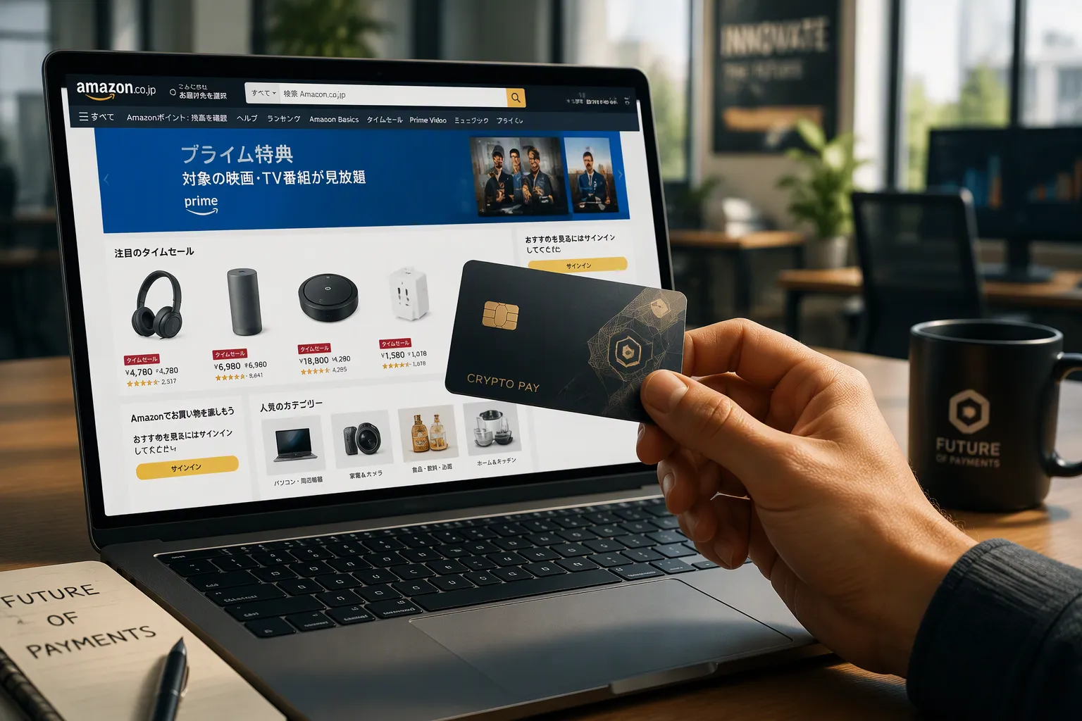 仮想通貨カードでAmazon Japanの支払いをする方法