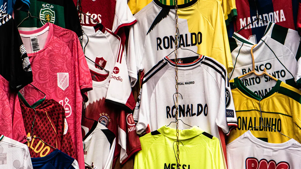 Comparação de caimento entre camisa torcedor mais solta e camisa jogador ajustada ao corpo