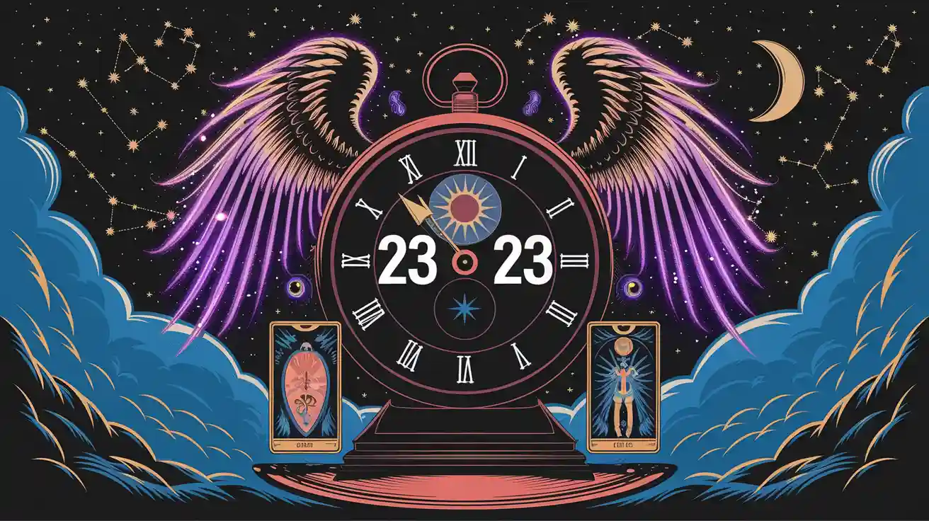 L’heure miroir 23h23 : sa signification, son interprétation, sa numérologie, son ange et son arcane du tarot de Marseille de correspondance.