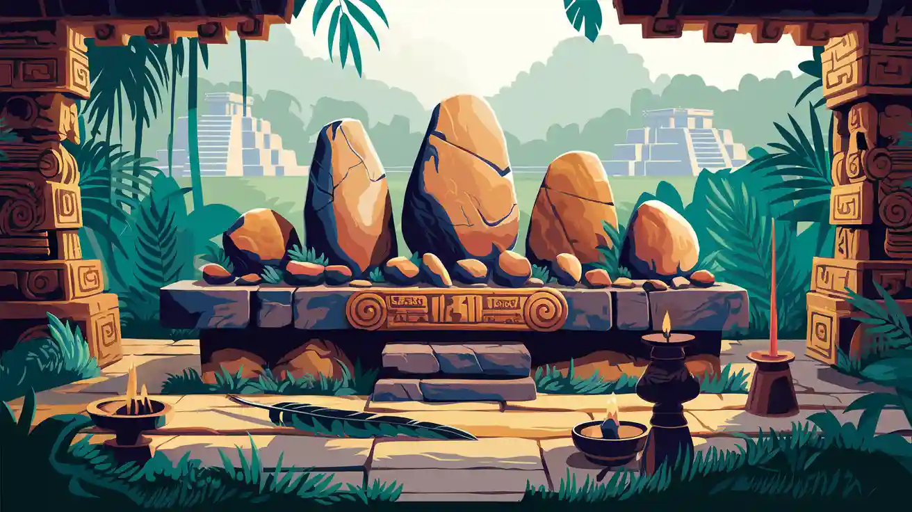 Les pierres sacrées des Mayas et leur rôle dans les rituels anciens
