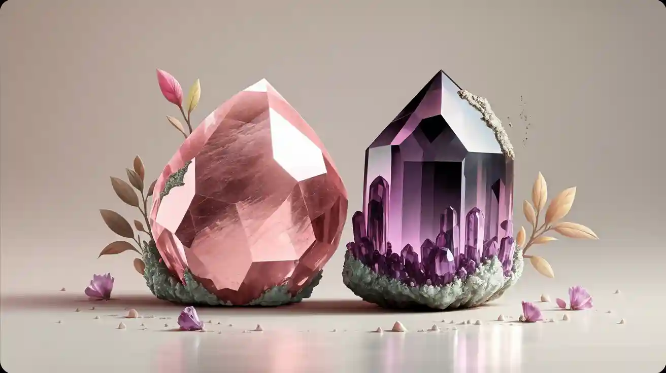 Comparaison entre le quartz rose et l'
                style=