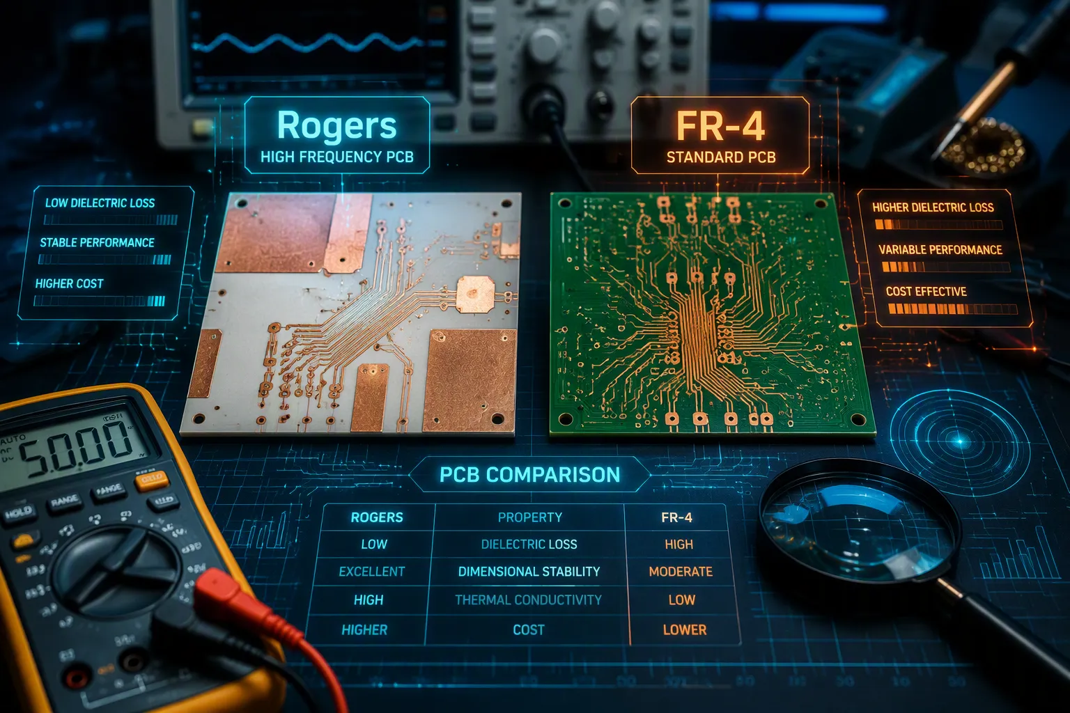Rogers PCB vs FR-4: Performance Comparison & Use Cases