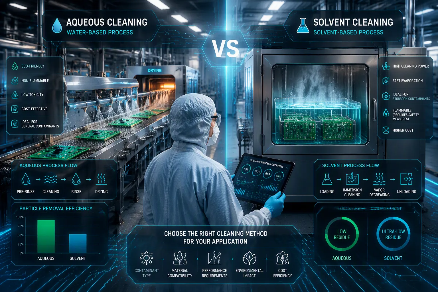 Aqueous vs Solvent Cleaning in PCBA