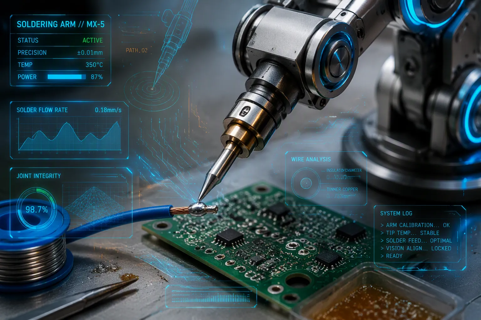 Should wires be pre-tinned before robotic soldering?