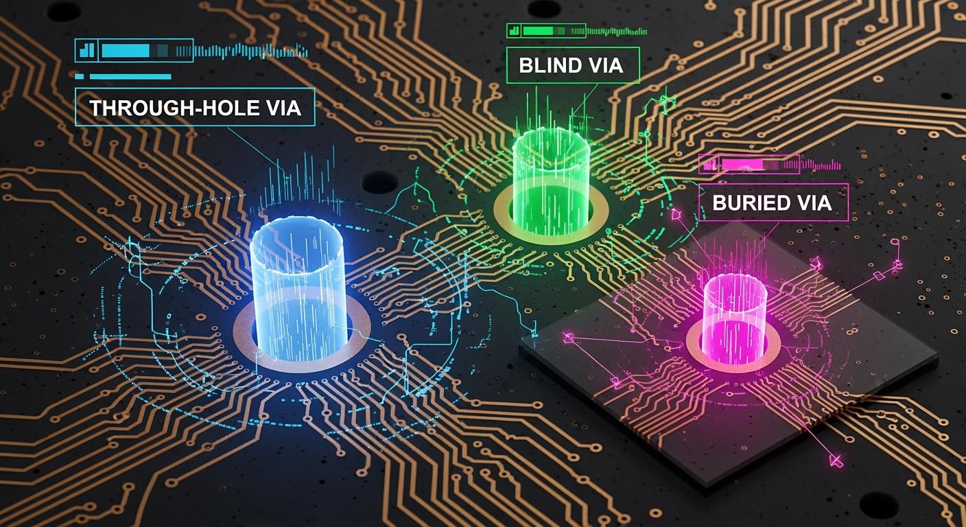 Via Types in PCBA: Through-Hole, Blind, Buried