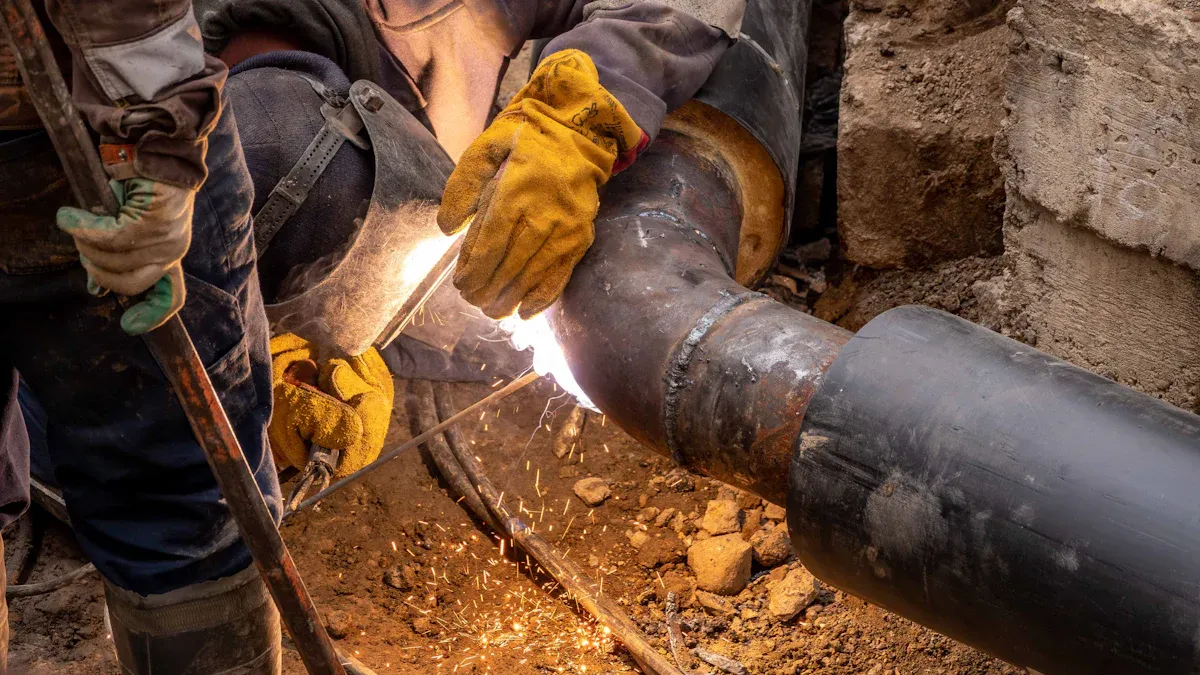 Horizontal Pipe Boring Steel Joint Cuts Downtime