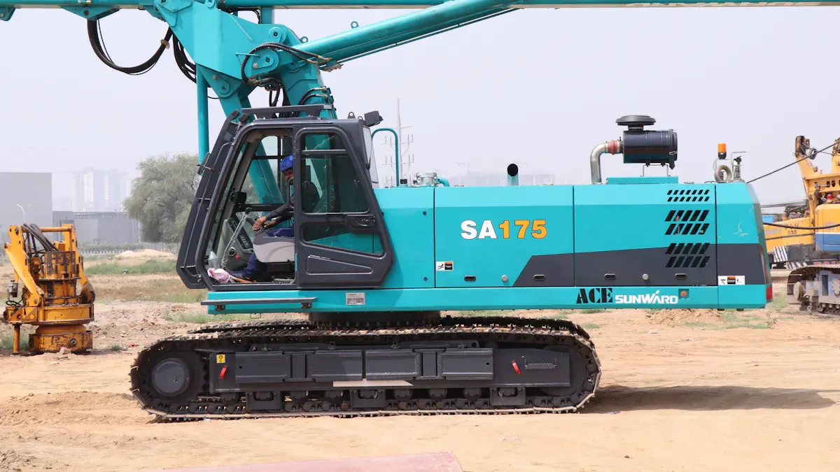 Setting 3.5min Speed Handles for Efficient Pile Driving