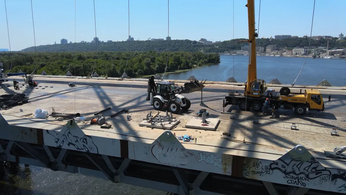 Drill Rig 600HP Power Beats River Crossing