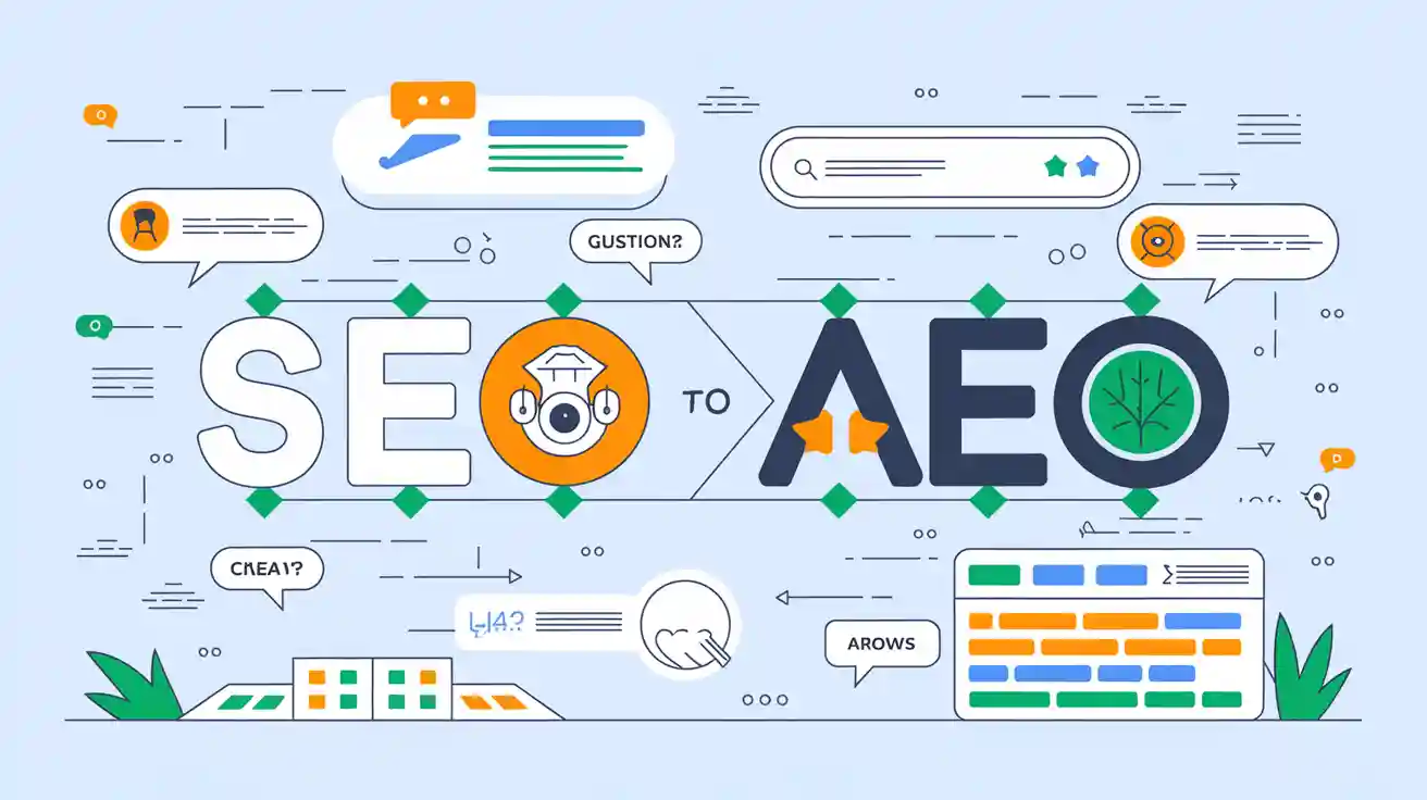 Portada: Evolución de SEO a AEO, motores de búsqueda y asistentes IA